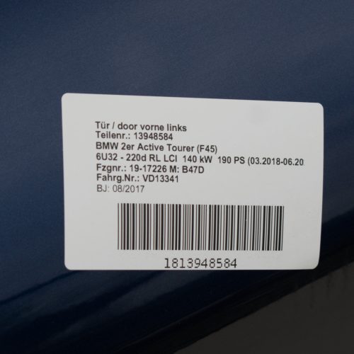 BMW 2er Active Tourer F45 linke vordere Tür