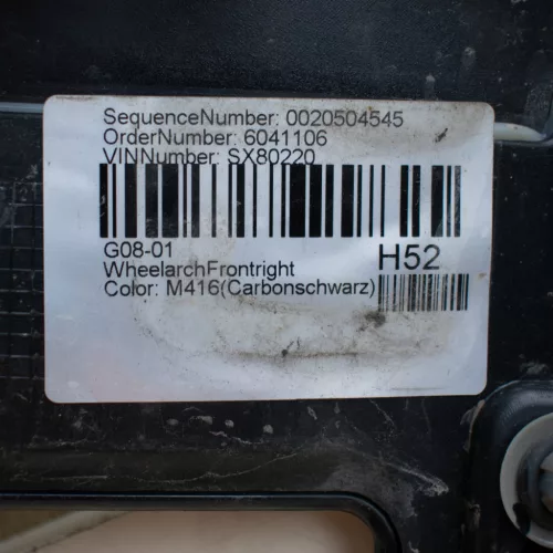 BMW iX3 G08 sárvédő ív