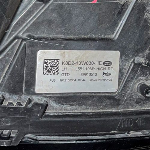  Land Rover Evoque L551 LED bal első fényszóró (Cikkszám: K8D2-13W030-HE)