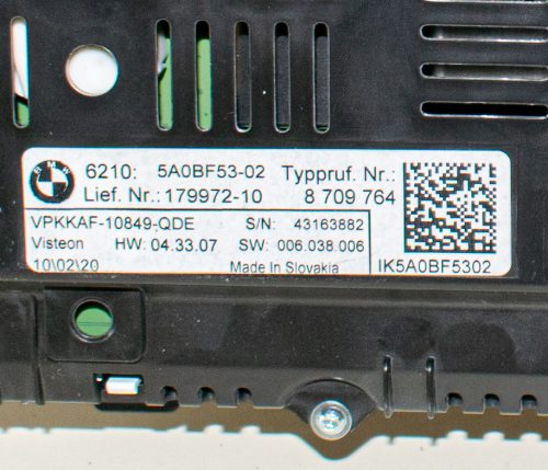 BMW 1er F40, 2er F44 digitális óracsoport